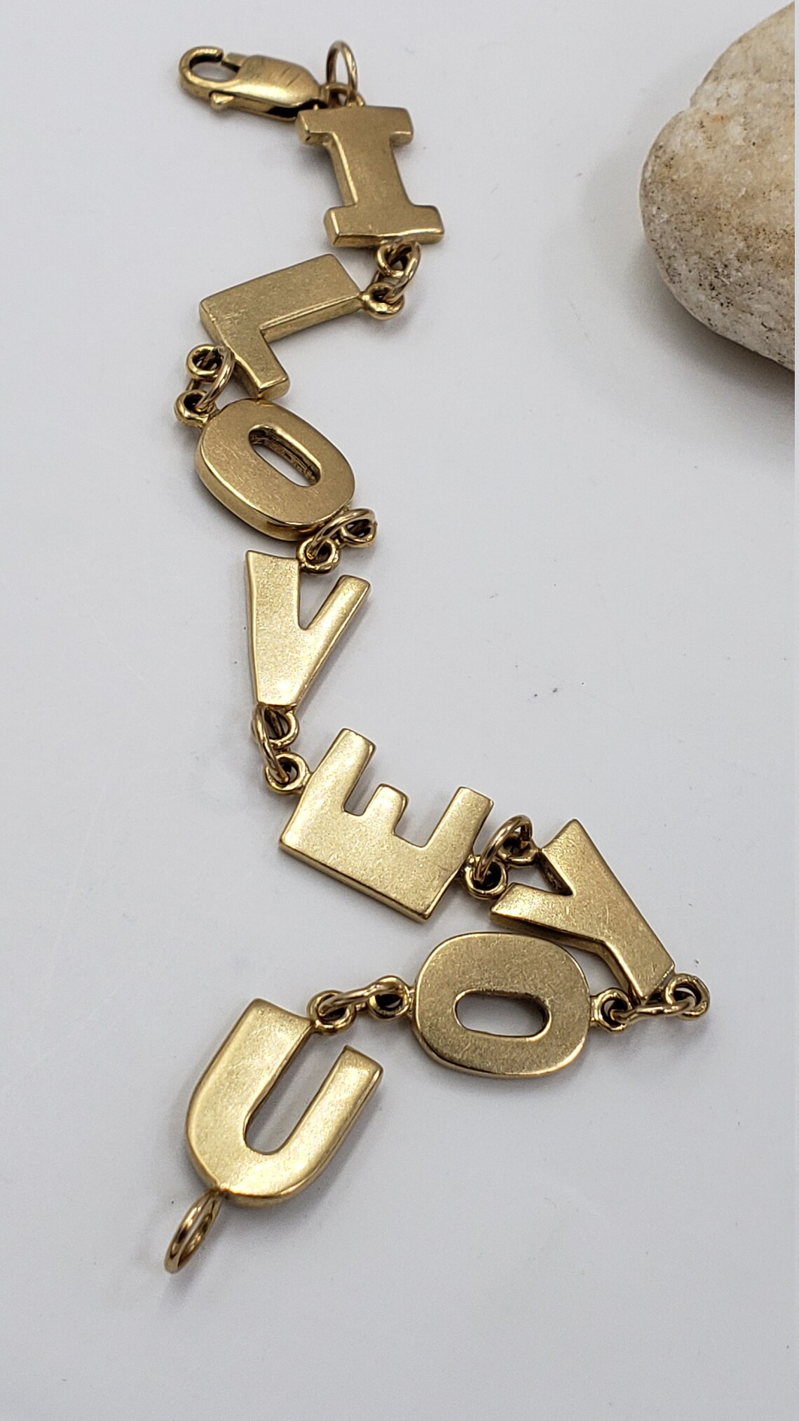 I LOVE YOU Bracelet in 14Kt Yellow Gold 6.75 L Etsy