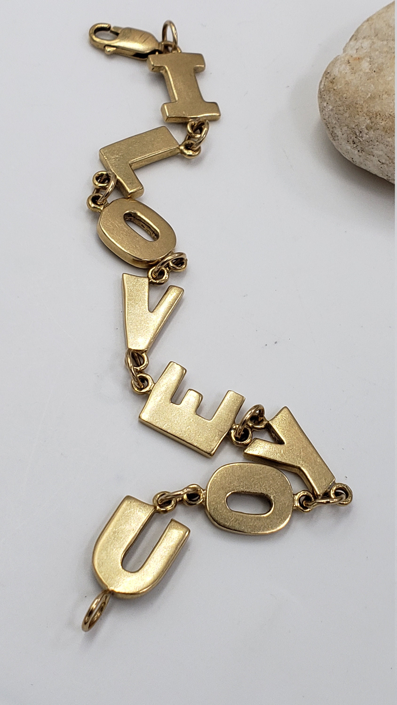 I LOVE YOU Bracelet in 14Kt Yellow Gold 6.75 L Etsy