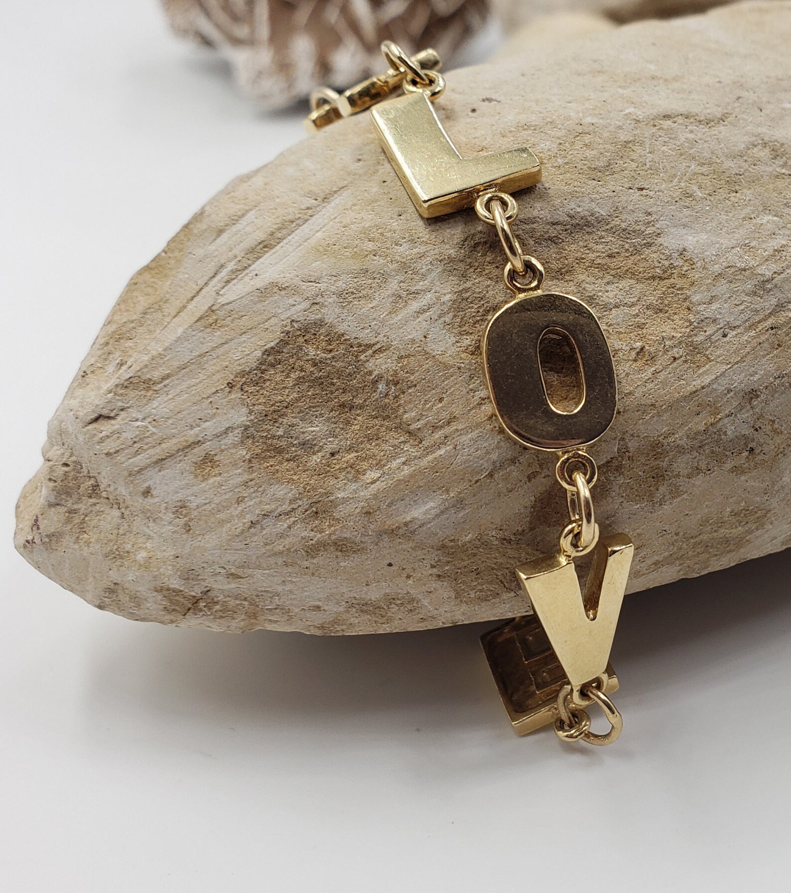 I LOVE YOU Bracelet in 14Kt Yellow Gold 6.75 L Etsy