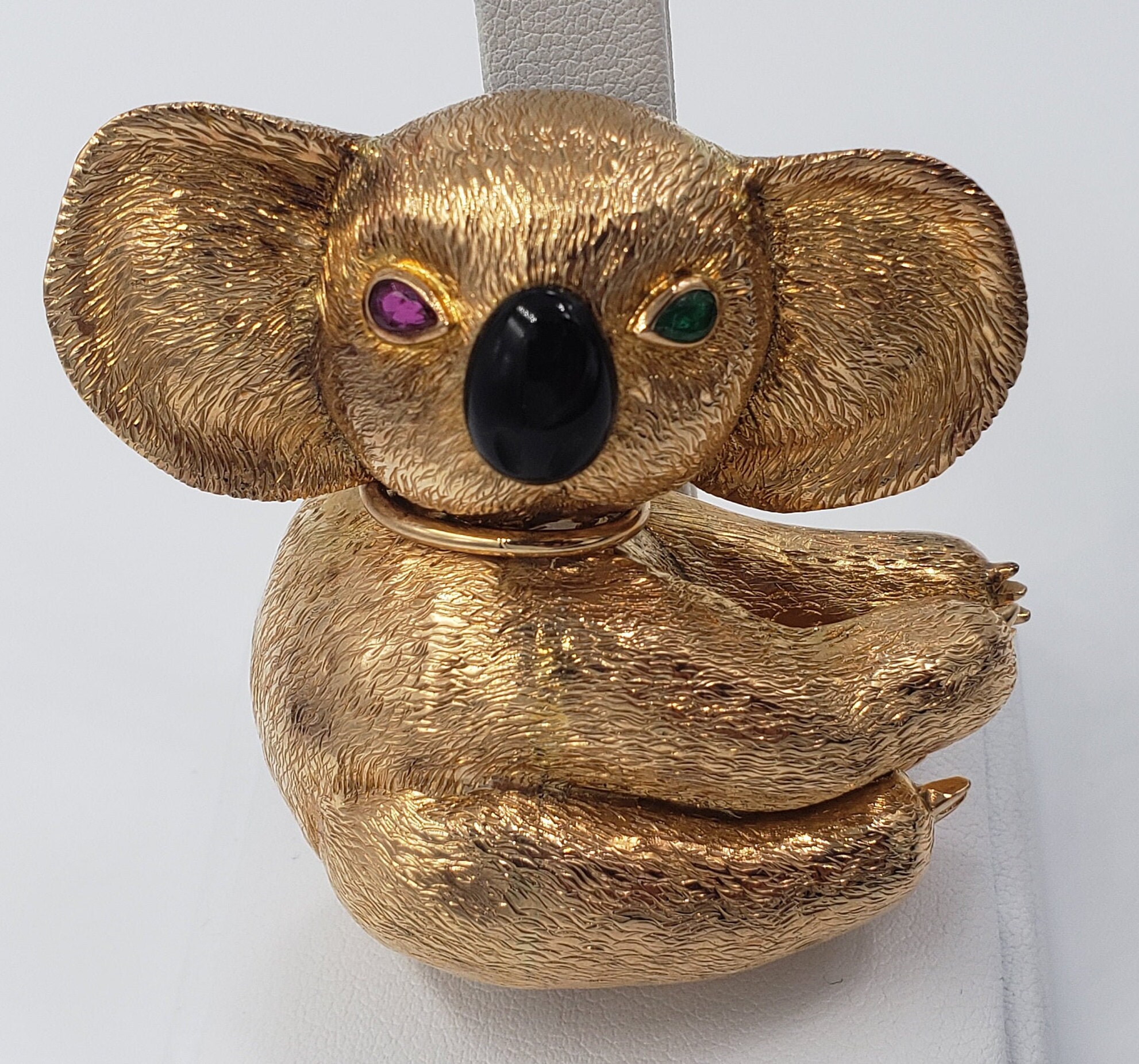 Koala Bear Brooch Pin With Onyx Noseruby and Emerald Eye in Etsy UK