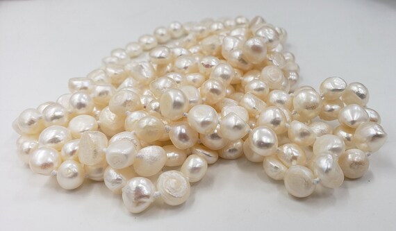 Freshwater Baroque White Pearls Necklace 67” long - image 3
