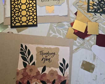 Vintage Paper Craft Card Making Kit | Layered Scrap Collage Supplies