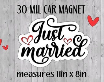 Just Married Car Magnet, Just Married