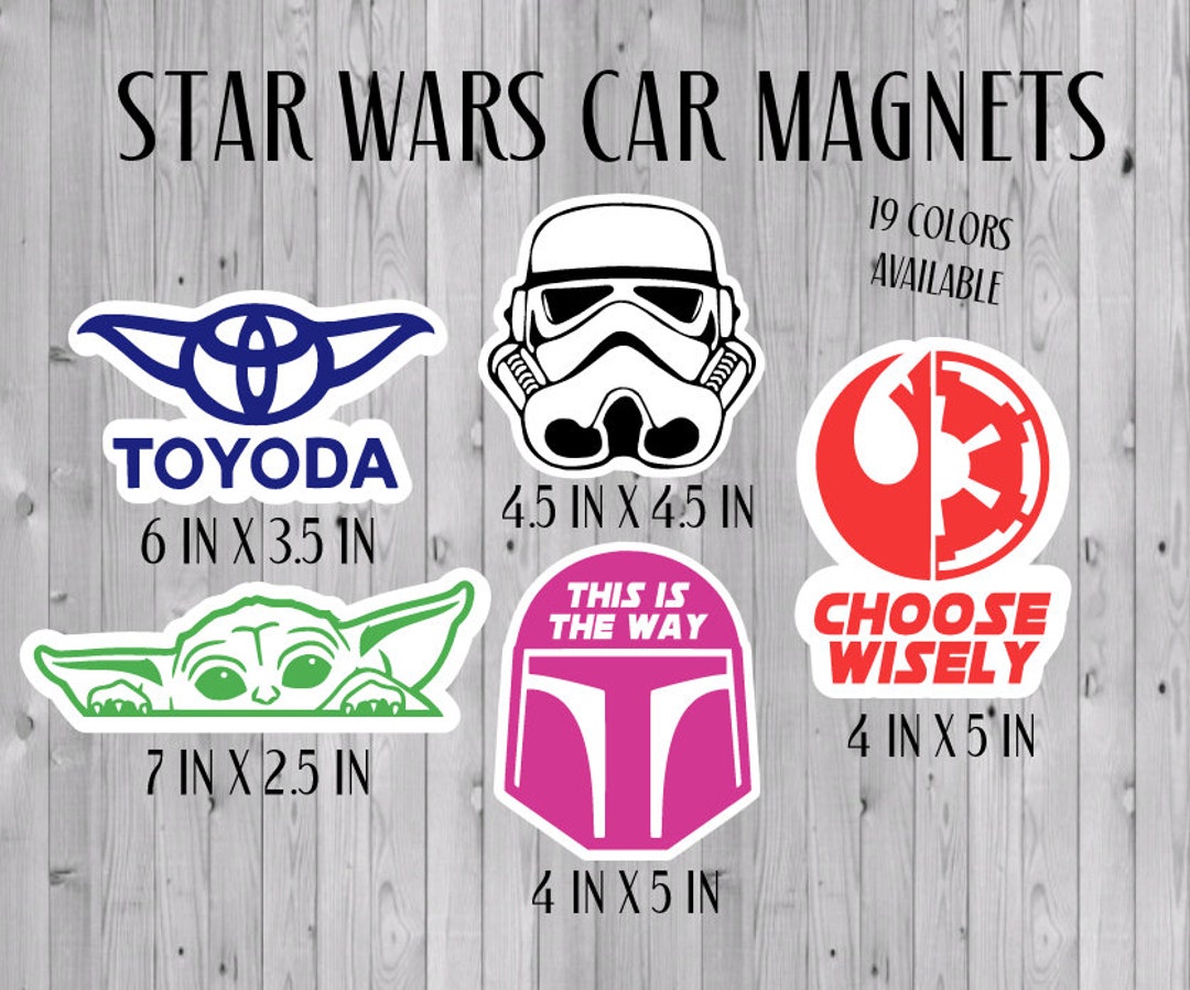 Star Wars Car Magnets, Custom Magnet, Baby Yoda, Star Wars, Storm Trooper 