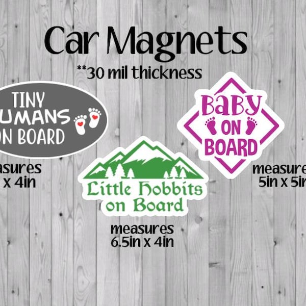 Baby On Board Car Magnet, Tiny Humans Car Magnet