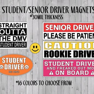 Student and Senior Driver Car Magnets
