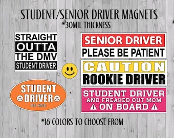 Student and Senior Driver Car Magnets