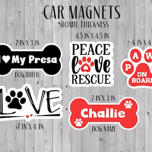 Custom Car Magnet, Dog Bone Car Magnet, Paws On Board Magnet