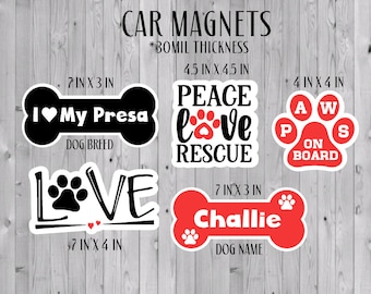 Custom Car Magnet, Dog Bone Car Magnet, Paws On Board Magnet