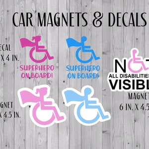 Super Hero Car Magnet, Super Hero Decal, Car Magnet, Decal, Wheelchair Magnet, Wheelchair Decal