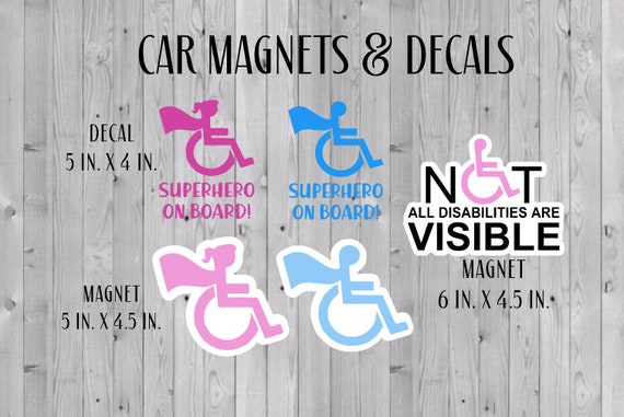 Super Hero Car Magnet, Super Hero Decal, Car Magnet, Decal, Wheelchair Magnet, Wheelchair Decal
