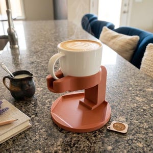 Floating Coffee Mug Coaster, Spill-Proof Drink Holder, Modern Office Decor