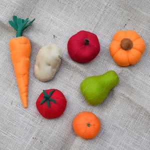 Wool Felt Fruit and Veggie Set Discount | Sustainable 100% Wool Felt | Wool Food | Toy Play Food | Felt Food | Imaginative Play | Home Decor