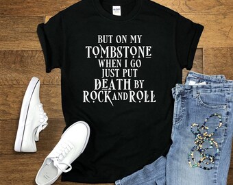 2X Tombstone, Death, Rock, and Roll Tshirt