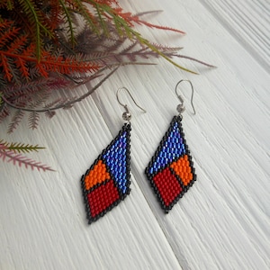 Every day earrings  / light bead earrings / Handmade gift for her / Miyuki jewelry / Geometric bead earrings / Statement Earrings