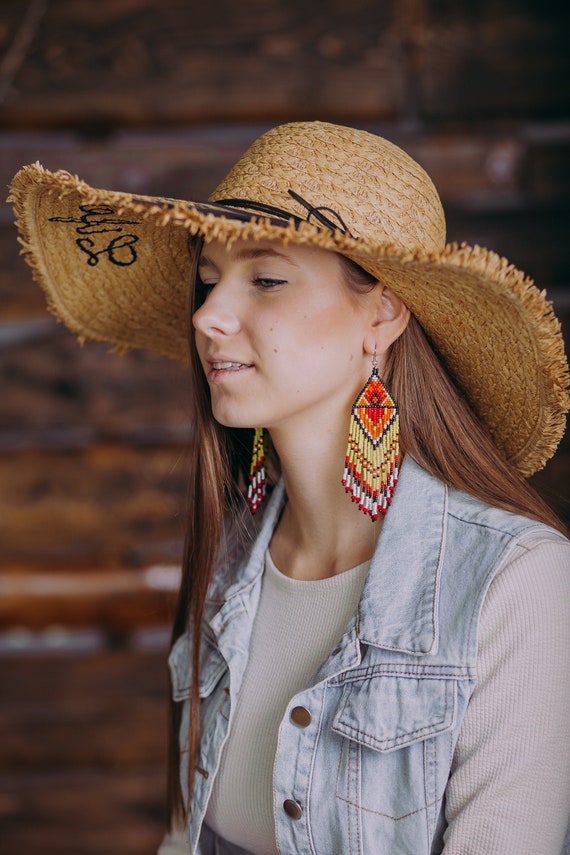 Handmade Boho Teardrop Earrings – Blue Crystal Dangle Jewelry For Women, Trendy Gift