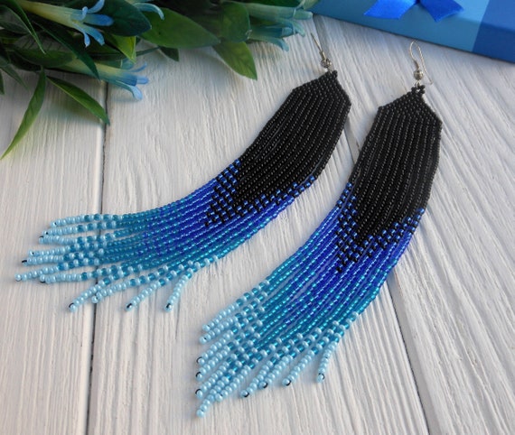 Statement shop beaded earrings
