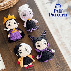 Crochet Doll Amigurumi Pattern Evil Queen Sisters, PDF Pattern, English, Spanish