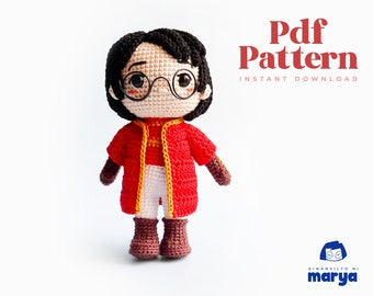 Crochet Doll Amigurumi Pattern Wizard Boy, PDF Pattern, English