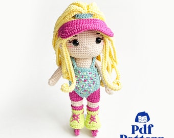 Crochet Doll Amigurumi Pattern Barbs, PDF Pattern, English