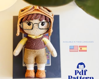 Crochet Doll Amigurumi Pattern Carl, PDF Pattern, English, Espanol