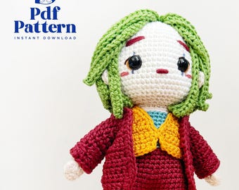 Häkelpuppe Amigurumi-Muster Joker, PDF Pattern, engl