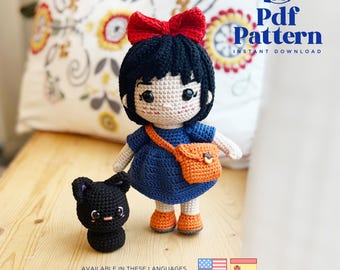 Crochet Doll Amigurumi Pattern Entregadora, PDF Pattern, Inglês, Espanhol