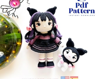 Crochet Doll Amigurumi Pattern Little Rouge, PDF Pattern, English, Español