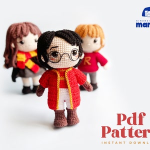 Crochet Doll Amigurumi Pattern, Witch and Wizard Friends, English PDF Pattern image 2