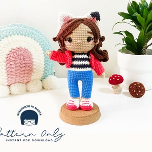 Häkelpuppe Amigurumi-Muster Gabby, PDF-Muster, engl