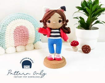 Crochet Doll Amigurumi Pattern Gabby, PDF Pattern, English