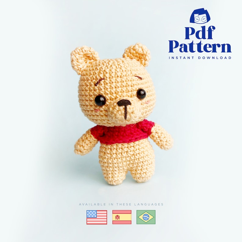 Crochet Doll Amigurumi Pattern Winnie and Friends, PDF Pattern, English, Espanol image 4