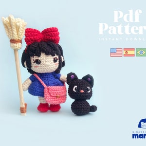 Crochet Doll Mini Amigurumi Pattern Delivery Girl, PDF Pattern, English, Spanish and Portuguese