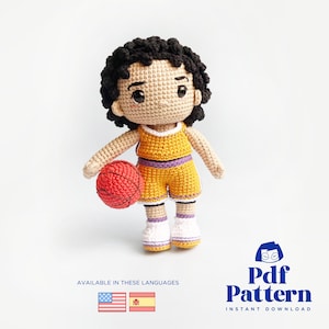 Crochet Doll Amigurumi Pattern Basketball Player, PDF Pattern, English