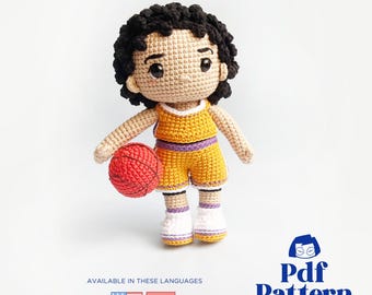 Crochet Doll Amigurumi Pattern Basketball Player, PDF Pattern, English
