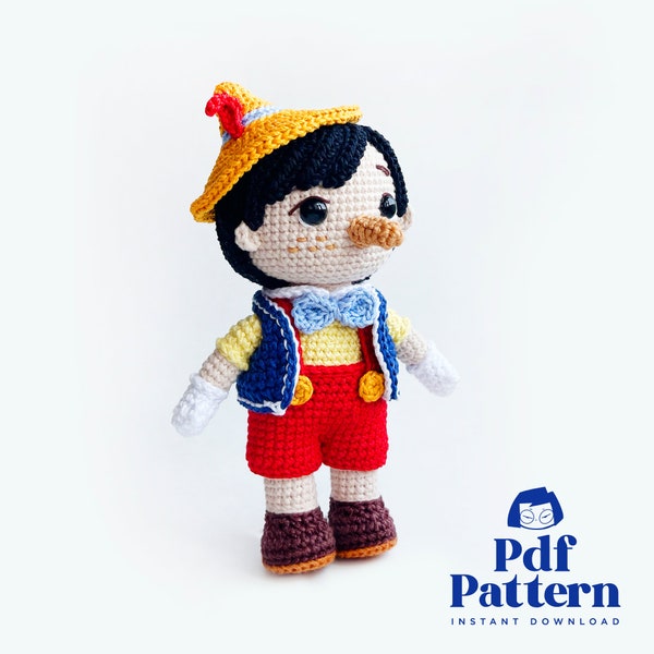 Patrón Muñeca Amigurumi Crochet Theo the Puppet, Patrón PDF, Inglés