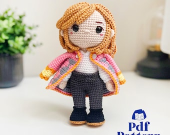 Crochet Doll Amigurumi Pattern Wizard, PDF Pattern, English
