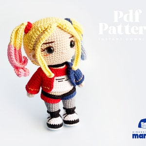 Crochet Doll Amigurumi Pattern Harley, PDF Pattern, English