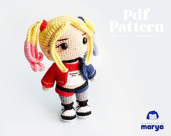 Crochet Doll Amigurumi Pattern Harley, PDF Pattern, English