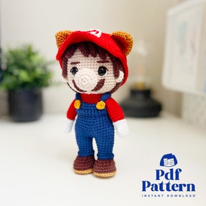 Patroon gehaakte pop amigurumi Mario Wonder, pdf-patroon, Engels