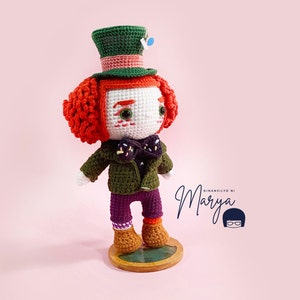 Crochet Doll Amigurumi Pattern Fun Hatter, PDF Pattern, Anglais image 3