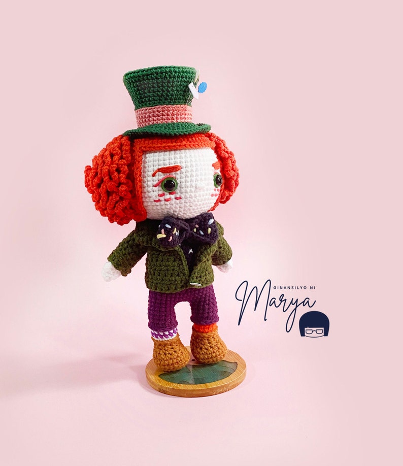Crochet Doll Amigurumi Pattern Fun Hatter, PDF Pattern, Anglais image 3