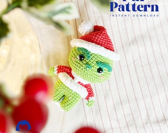Grinch Fun Size Amigurumi Pattern,  English PDF Pattern, Crochet Pattern