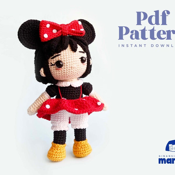 Crochet Doll Amigurumi Pattern Mimi, PDF Pattern, English