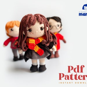 Crochet Doll Amigurumi Pattern, Witch and Wizard Friends, English PDF Pattern image 3