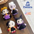 Crochet Doll Amigurumi Pattern Evil Queen Sisters, PDF Pattern, English, Spanish