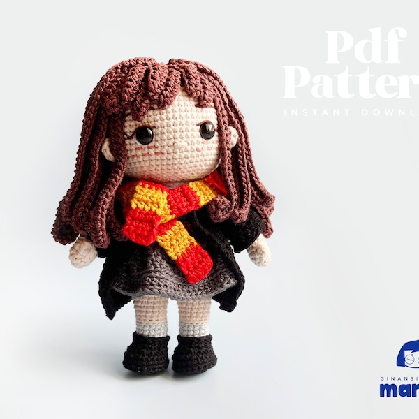 Crochet Doll Amigurumi Witch Girl Pattern, PDF Pattern, English
