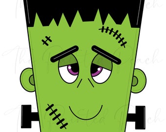 Halloween Frankenstein Door Hanger Template.