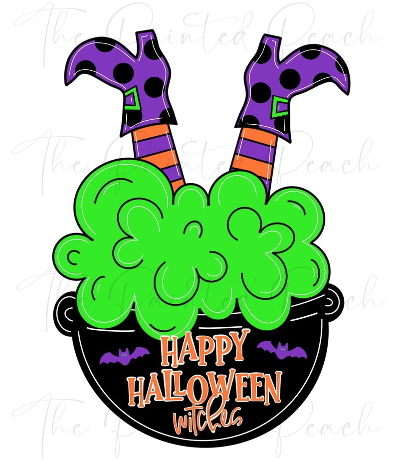 Witch Halloween Door Hanger Template. image 1