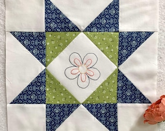 Say It With Flowers 2024 Block of the Month Block 3